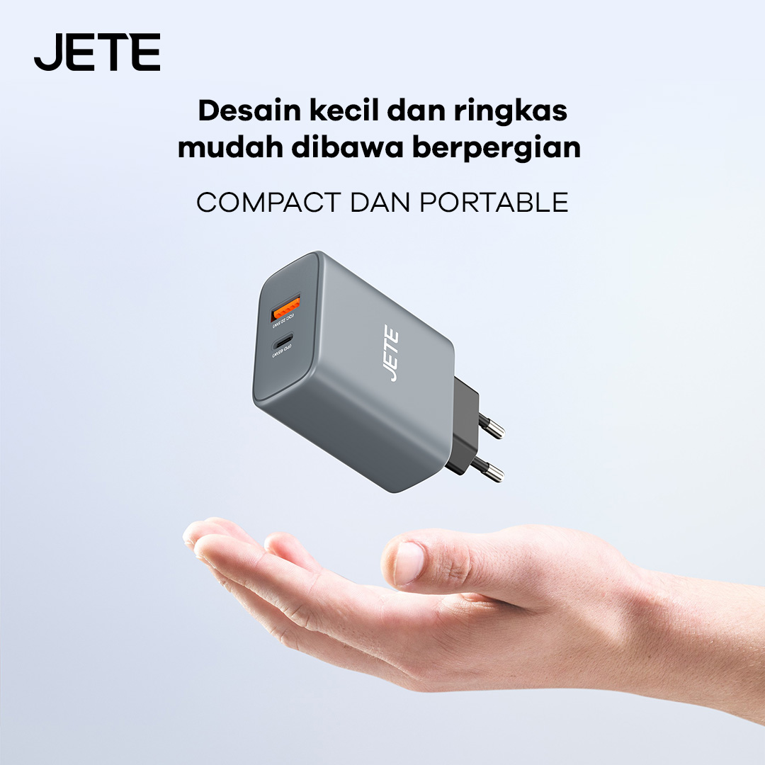 JETE E22 Series Charger Gan Dual Port 65W Compact & Portable